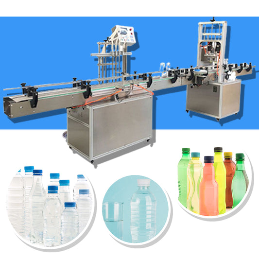 เครื่องบรรจุของเหลว พร้อมปิดฝาขวด Large flow automatic filling and capping machine