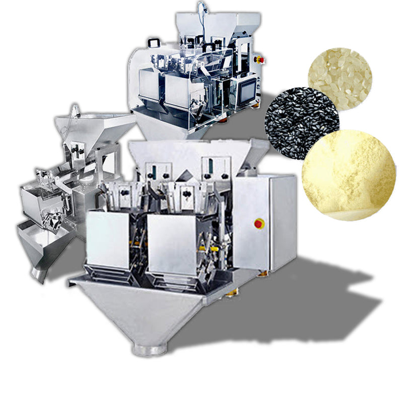 เครื่องบรรจุเมล็ด อัตโนมัติตั้งโต๊ะ 2 หัวจ่าย 4 หัวจ่าย 0.5-15L automatic desktop quantitative modular packaging linear scales