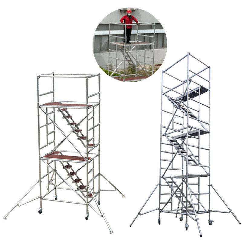 นั่งร้าน อลูมิเนียม ติดตั้งเร็วแบบบันไดพับ lifting ladder folding mobile platform