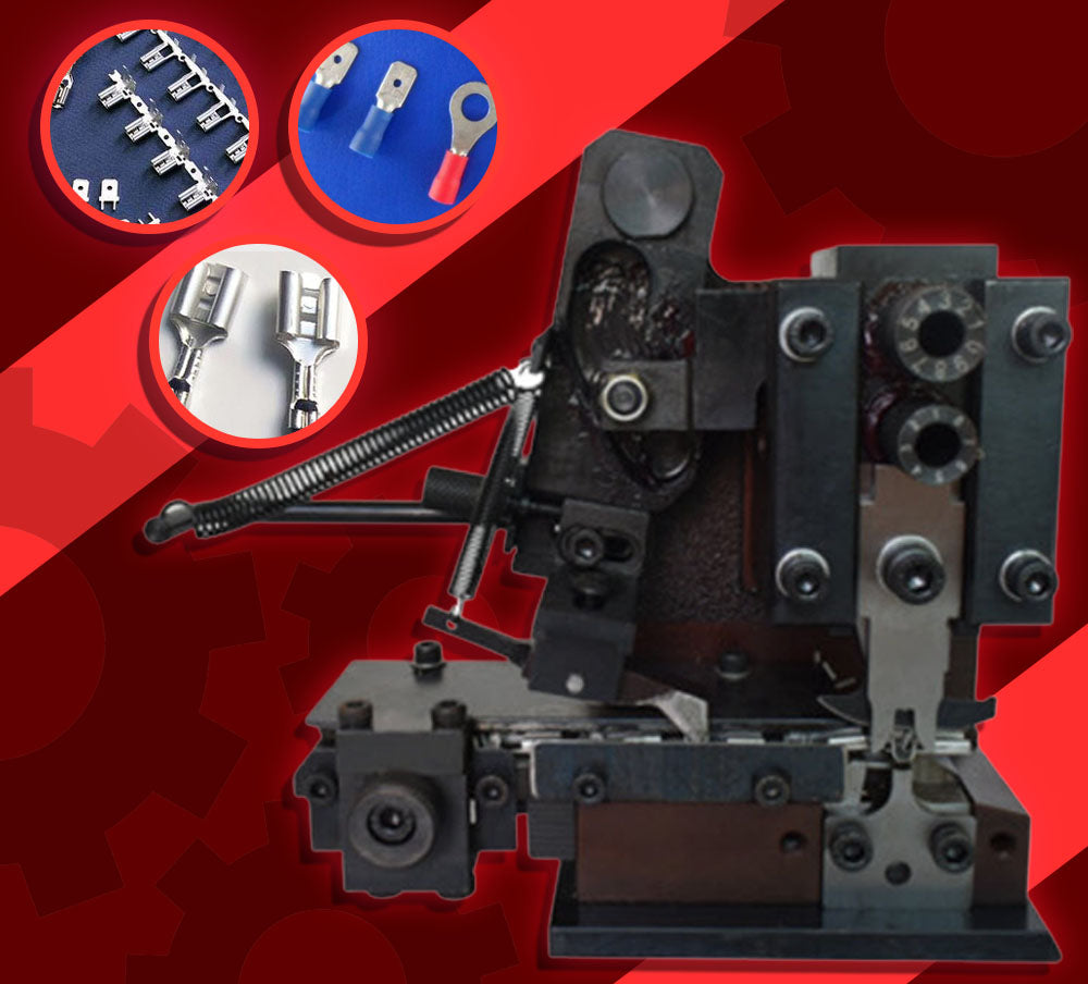 เครื่องเข้าสายไฟหางปลา หัวตัวยู U หัวตัววีV หัวกลมO terminal machine mold, straight mold, horizontal mold, single mold U-shaped mol