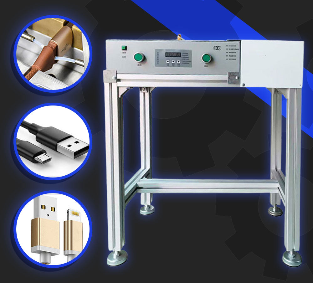 เครื่องยิงกาวร้อน เข้าสาย ใส่ปลอก Fully automatic dispensing and pushing shell machine XLD-9809