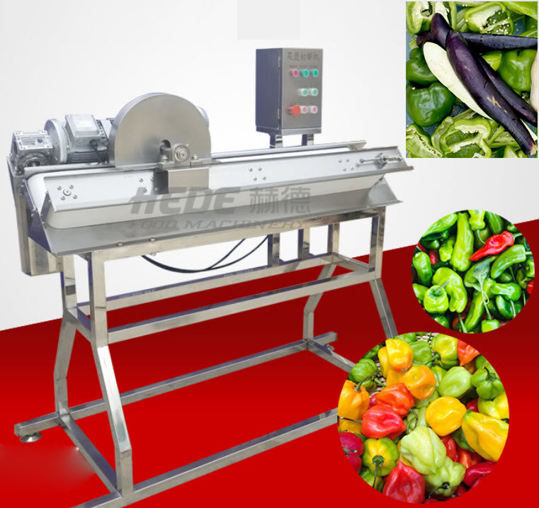 เครื่องหั่นผ่าครึ่งผลไม้ พริกหยวก มะเขือยาว HD-DS-800 half cutting fruit and vegetable cutting machine 1.5kw 220V