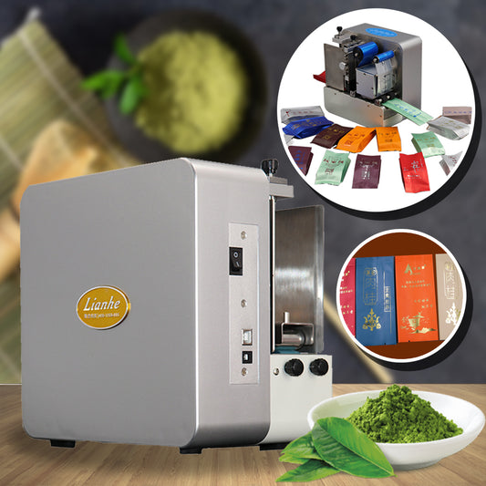 เครื่องพิมพ์ถุงฟลอยด์ ถุงชา ไม่ต้องทำโมล มีไฟลส์ก็ปริ๊นได้เลย F550 non-plate hot stamping machine aluminum foil tea bag