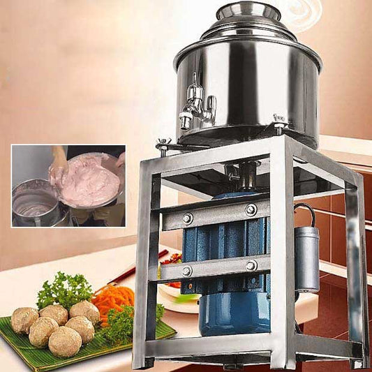 เครื่องสับผสม Commercial Meat Mixer วัสดุ Stainless 304 แบบใส่น้ำแข็งด้านข้าง สำหรับทำลูกชิ้น  ชุดเครื่องทำลูกชิ้น
