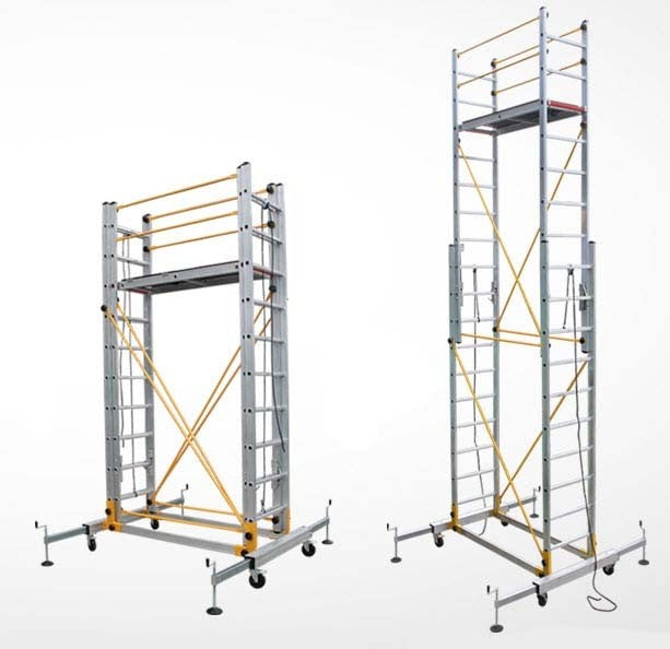 บันไดก่อสร้าง Multifunction Mobile Platform Ladder นั่งร้าน พับได้ รับน้ำหนักได้สูงสุด 230 กิโลกรัม