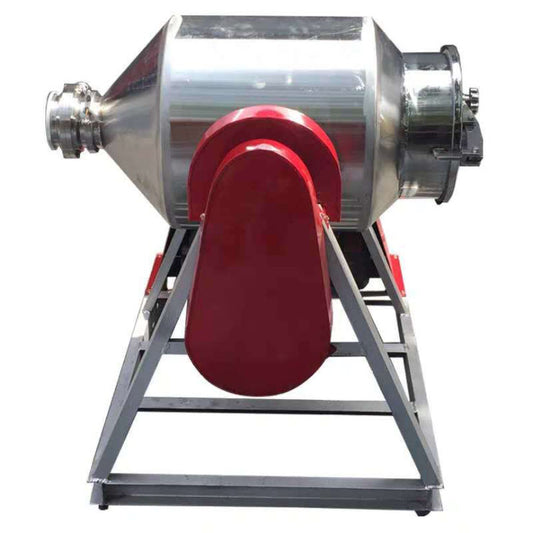 เครื่องผสมผง แบบกระบอก Drum Mixer Machine วัสดุ Stainless Steel มีล้อเลื่อน