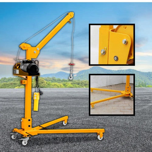 เครนยกน้ำหนักไฟฟ้า Electric Crane Lift แบบมอเตอร์ไฟฟ้า ล้อเลื่อน เครนยกของ ปรับความสูงได้ รับน้ำหนักสูงสุด 200 กิโลกรัม