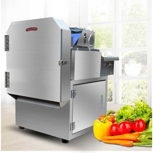 เครื่องหั่นสไลด์ผัก ผลไม้ แบบสายพาน Electric Vegetable Slicing and Cutting Machine ปรับความเร็วได้