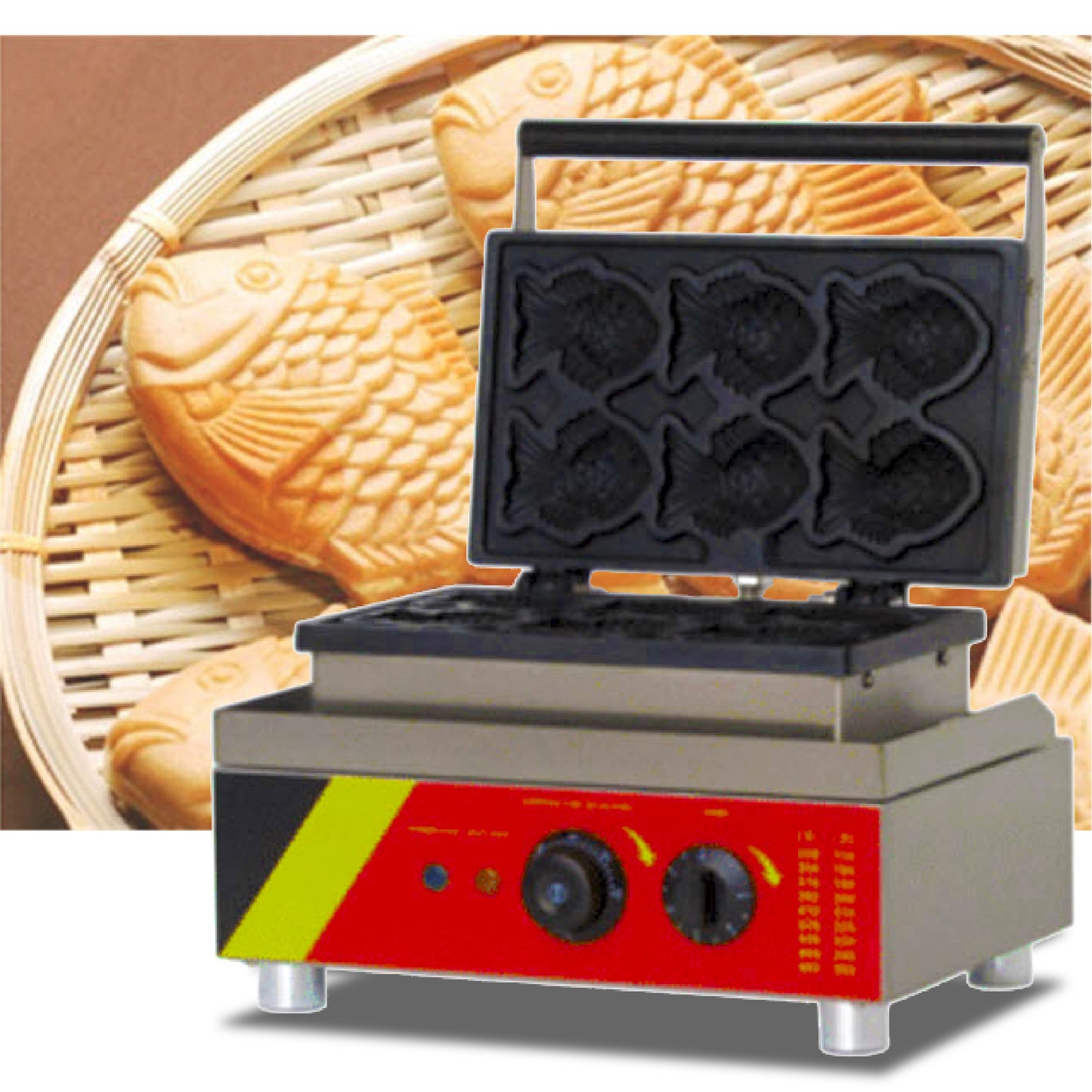 เครื่องทำขนม Taiyaki วาฟเฟิล รูปปลา Taiyaki Fish Waffle Maker รุ่น IW-538 1650w ขนมรูปปลาญี่ปุ่น