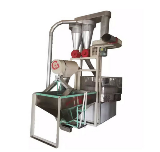 โรงโม่แป้งหินไฟฟ้าอัตโนมัติ 200 กก./ชม. สำหรับข้าวสาลี รุ่นเชิงพาณิชย์ ขายตรงจากโรงงาน