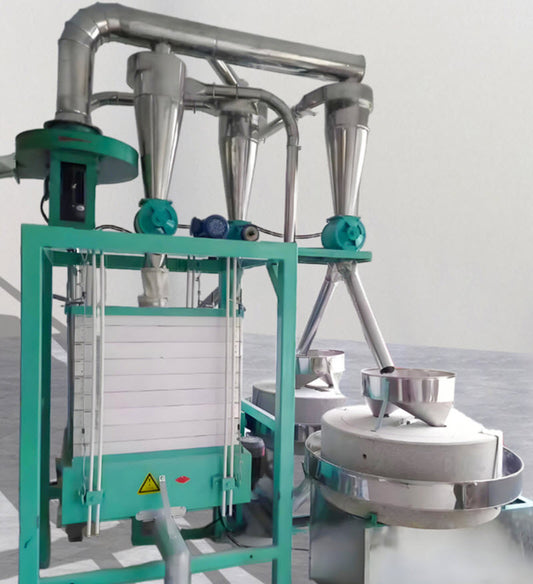 โรงโม่แป้งหินขนาดใหญ่เชิงพาณิชย์อัตโนมัติ พร้อมอุปกรณ์ครบชุด สำหรับข้าวสาลี ข้าวโพด ถั่วเหลือง บัควีท