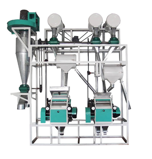 โรงสีแป้งพร้อมกระบวนการแยกแกนและเปลือกแบบสองหน่วย การบดแบบผ่านสองครั้ง การจัดหาแบบพิเศษ เครื่องจักรเมล็ดพืช โรงสีแป้ง เครื่องคัดแยกสี โรงสีแป้ง