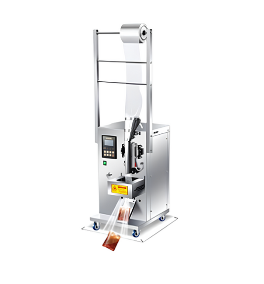 เครื่องบรรจุของเหลวอัตโนมัติเต็มรูปแบบ, การวัดปริมาณอิเล็กทรอนิกส์แบบถุงน้ำแข็ง, นม, น้ำตาลทรายแดง, ยา, ซุป, น้ำผลไม้, บรรจุภัณฑ์เครื่องดื่ม, เครื่องปรุงรสบะหมี่เย็น, ซอสถั่วเหลือง, น้ำส้มสายชู, ไวน์ขาว, เครื่องปิดผนึก, เครื่องบรรจุ, เครื่องบรรจุน้ำตาล, โ