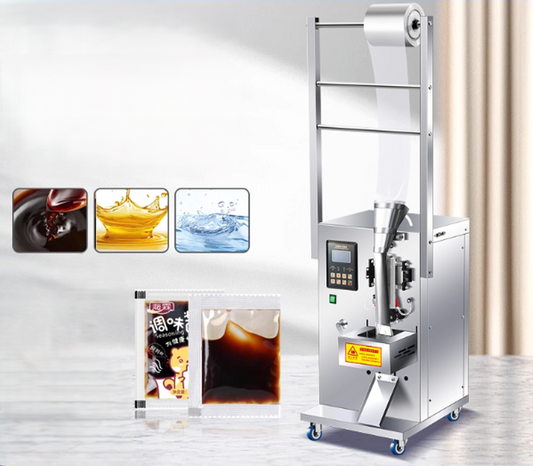 เครื่องบรรจุของเหลวอัตโนมัติเต็มรูปแบบสำหรับนม ถุงน้ำแข็ง น้ำเชื่อม น้ำส้มสายชู น้ำ ยาจีน ซีอิ๊ว น้ำผลไม้ เครื่องบรรจุเครื่องดื่ม เครื่องบรรจุน้ำตาลสำหรับโรงงานน้ำตาล