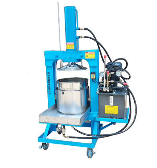 เครื่องคั้นน้ำมันไฟฟ้าเชิงพาณิชย์ เครื่องคั้นน้ำมันไฮดรอลิกขนาดใหญ่อัตโนมัติเต็มรูปแบบสำหรับการขจัดน้ำออกจากกากไวน์ เครื่องคั้นน้ำผลไม้อุตสาหกรรม เครื่องคั้นน้ำมันไฮดรอลิกสำหรับโรงงานน้ำมันพืช