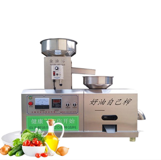 เครื่องทอดถั่วลิสงอัตโนมัติเต็มรูปแบบ เครื่องผลิตน้ำมันงาวอลนัทเรพซีดเชิงพาณิชย์ขนาดกลาง เครื่องคั้นน้ำมันขนาดเล็กอเนกประสงค์ เครื่องคั้นน้ำมันไฮดรอลิก โรงงานน้ำมันพืช