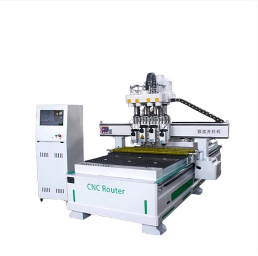 เครื่องตัดไม้ CNC อัตโนมัติ 4 ฟังก์ชัน สำหรับเฟอร์นิเจอร์บอร์ดและประตูตู้ไม้