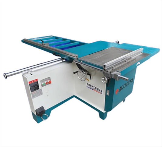 เครื่องตัดไม้ MJ113TD แบบตั้งโต๊ะ 45 องศา เลเซอร์วงกลม สำหรับไม้จริง