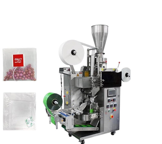 เครื่องบรรจุชาอัตโนมัติแบบถุงสามด้านพร้อมสายติดป้าย รุ่นบรรจุชาแบบสามเหลี่ยม