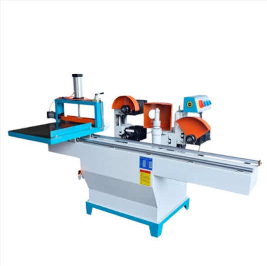 เครื่องตัดไม้แบบสองราง ขนาด 5 ใบ ตัดช่องไม้ ระบบลมและมือ หมุดสี่เหลี่ยม