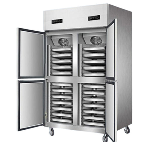 ตู้เย็นสี่ประตู เชิงพาณิชย์ ระบบลมเย็น ไม่มีน้ำแข็ง ขนาด 200 ลิตร สำหรับเก็บอาหารและเบเกอรี่