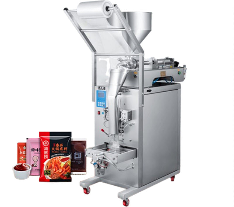 เครื่องบรรจุซอสอัตโนมัติ ขนาด 10-50 มล. สำหรับน้ำมันพริกและเครื่องปรุงรส