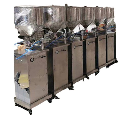 เครื่องบรรจุของเหลวแบบตั้งโต๊ะ แบบอัดอากาศ สำหรับเครื่องสำอาง น้ำผึ้ง น้ำมันงา ขนาดกะทัดรัด