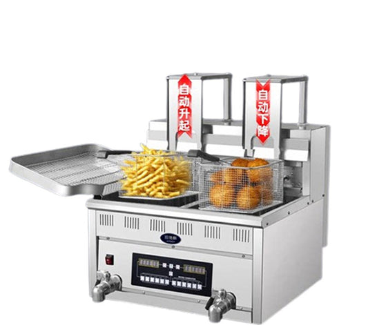 หม้อทอดไฟฟ้าอัตโนมัติ ตู้ทอดไก่ 2 ถัง ปรับอุณหภูมิได้ รุ่นเชฟดี 3000W ขนาด 8L