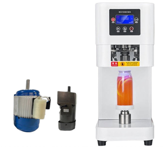 เครื่องปิดผนึกกระป๋องอัตโนมัติ สำหรับร้านชานม/เบียร์ ขนาดกะทัดรัด เหมาะสำหรับบรรจุภัณฑ์เครื่องดื่ม