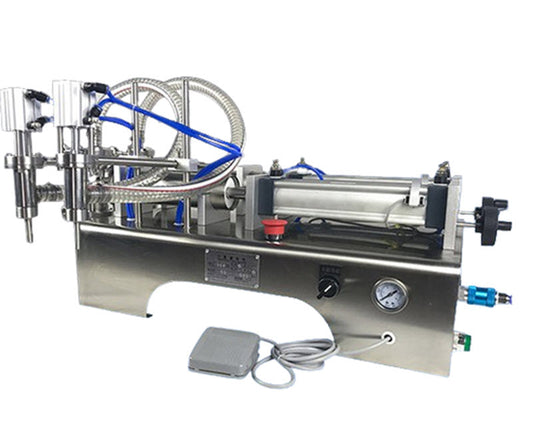 เครื่องบรรจุของเหลวอัตโนมัติ รุ่น双头 ขนาดกะทัดรัด สำหรับน้ำมัน น้ำยาทำความสะอาด และนม