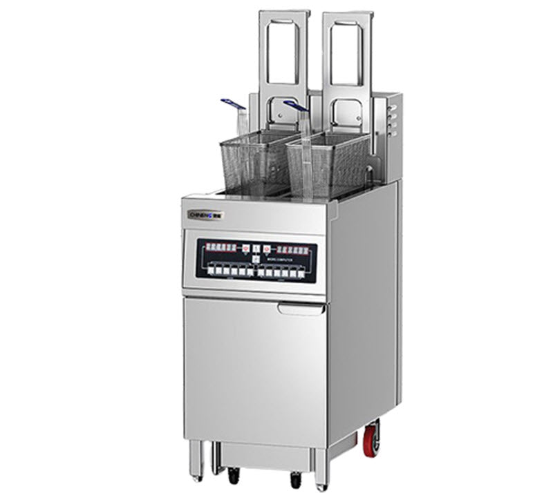 หม้อทอดไฟฟ้าอัตโนมัติขนาดใหญ่ รุ่น商用，全自动 สำหรับทำเฟรนช์ฟรายส์ ไก่ทอด และของว่าง