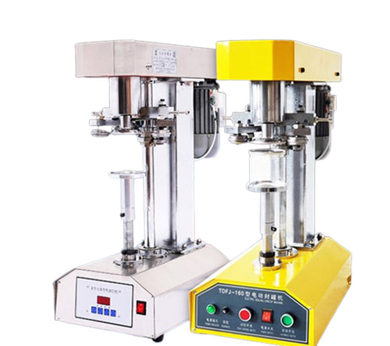 เครื่องปิดผนึกกระป๋องอัตโนมัติ รุ่นเหล็ก PET ขนาดกะทัดรัด สำหรับบรรจุภัณฑ์กระป๋อง