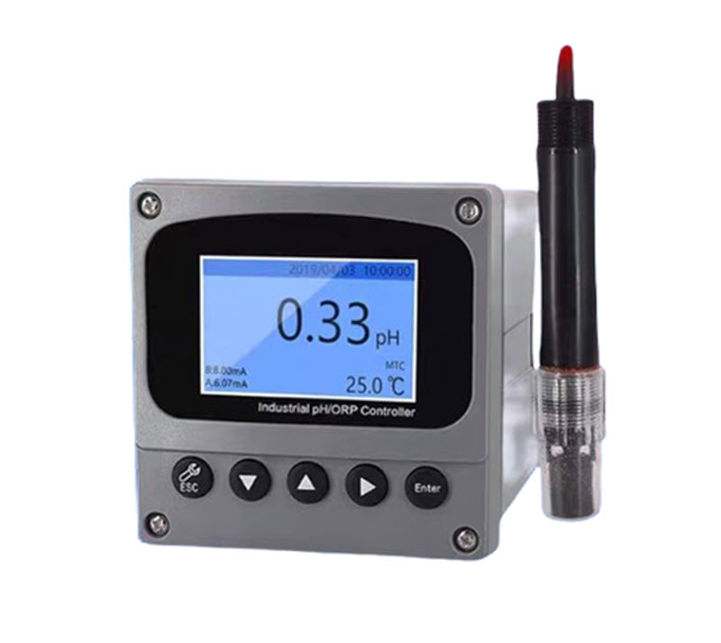 เครื่องวัดค่า pH อุตสาหกรรม SY510 ขนาดติดตั้ง 0-14 pH ส่งสัญญาณ 4-20mA พร้อมอิเล็กโทรดจุ่ม