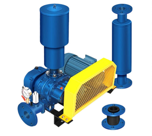 ปั๊มอากาศสามใบพัด รุ่นเพิ่มออกซิเจนสำหรับบ่อปลา ขนส่งอากาศ กำลังสูง 220V 1.5KW