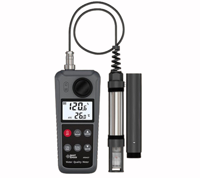 เครื่องวัดคุณภาพน้ำ希玛 AR8407 ตรวจสอบ pH, อุณหภูมิ, แอมโมเนีย, ไนไตรท์, ออกซิเจนในน้ำ