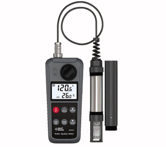 เครื่องวัดคุณภาพน้ำ希玛 AR8407 ตรวจสอบ pH, อุณหภูมิ, แอมโมเนีย, ไนไตรท์, ออกซิเจนในน้ำ