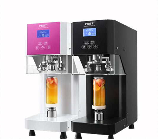 เครื่องปิดฝาแบบอัตโนมัติ FEST สำหรับบรรจุเครื่องดื่มในกระป๋องพลาสติก 220V