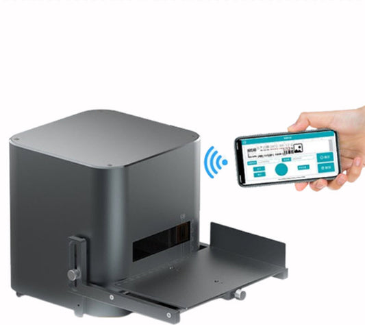 เครื่องพิมพ์เลเซอร์ตั้งโต๊ะอัตโนมัติ รุ่น WM-100 สำหรับพิมพ์วันที่ผลิต บาร์โค้ด QR โค้ด ขนาดเล็ก