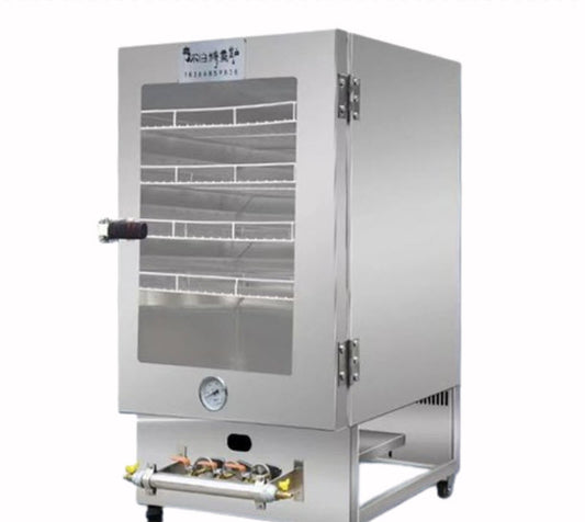 เตาทำอาหารรมควันสแตนเลสสำหรับรมเนื้อชนิดใช้แก๊ส ขนาดเล็ก รุ่นพาณิชย์