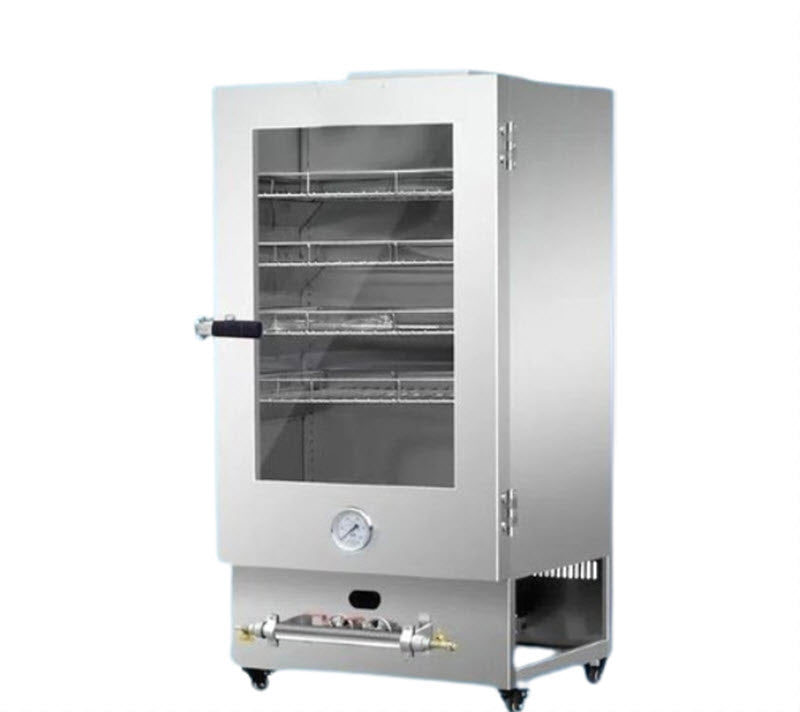 เครื่องรมควันสแตนเลส แบบมืออาชีพ ขนาดใหญ่ สำหรับรมควันเนื้อ ไก่ ปลา และเต้าหู้