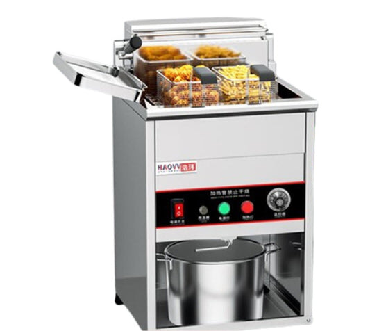 เครื่องทอดไฟฟ้าขนาดใหญ่ 2 ถัง รุ่นเชิงพาณิชย์ สำหรับทอดไก่และของทอดอื่นๆ