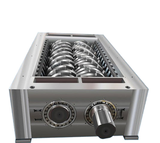 เครื่องบดขยะอุตสาหกรรมแบบสองแกน ขนาดเล็ก สำหรับบดเศษเหล็กและขยะชีวิต รุ่นใหม่