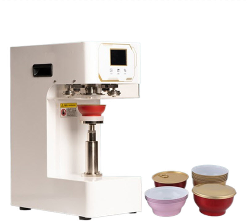 เครื่องปิดฝาอัตโนมัติสำหรับบรรจุภัณฑ์อลูมิเนียม ขนาดเล็ก รุ่นสำหรับร้านค้า