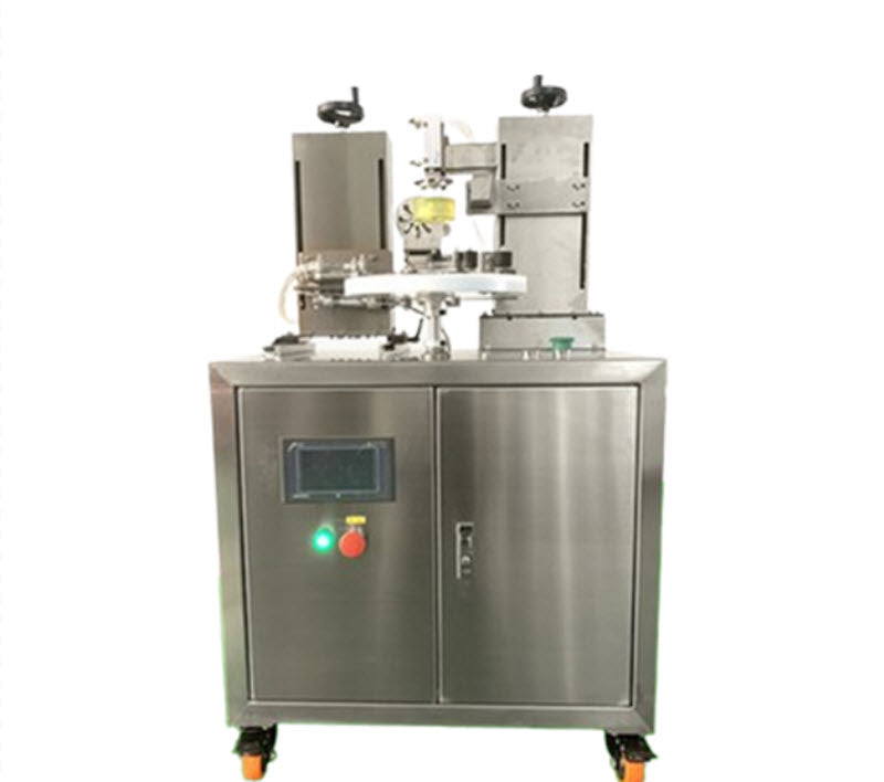 เครื่องบรรจุอาหารอัตโนมัติ รุ่นเหล็กเคลือบ สำหรับปิดฝา กระป๋อง เครื่องสำอาง น้ำผลไม้