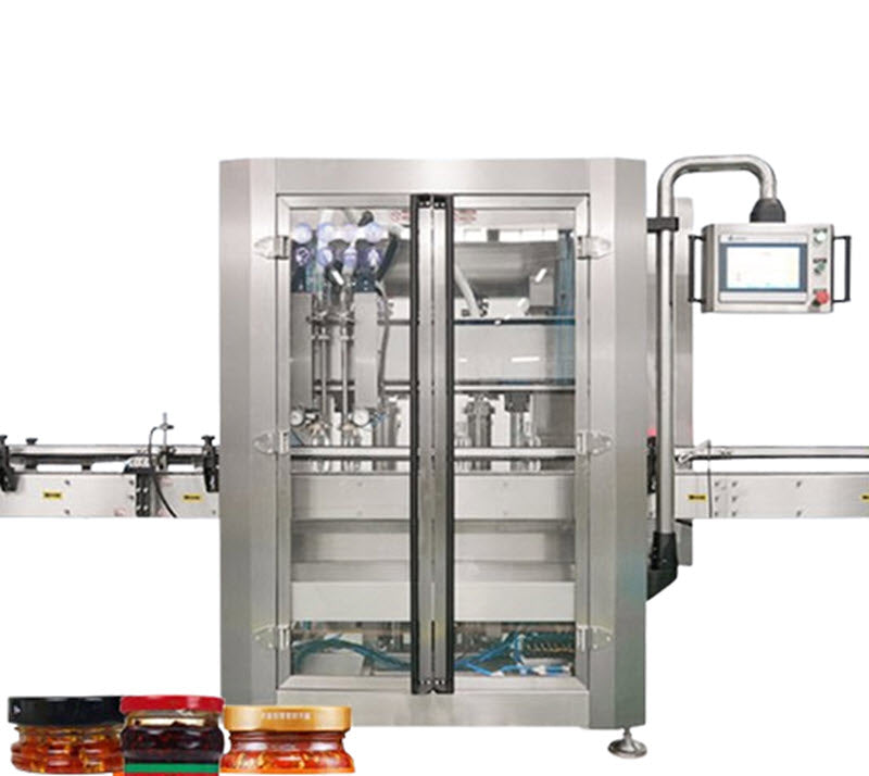 เครื่องบรรจุซอสพริกอัตโนมัติ ขนาดเล็ก สำหรับซอสเห็ดและเนื้อวัว 220V 50Hz พร้อมระบบการผลิตครบวงจร