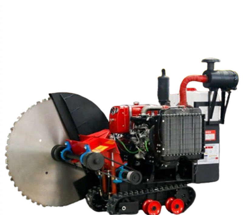 เครื่องตัดถนนอัตโนมัติ ขนาดใหญ่ แบบติดตั้งสายพาน น้ำเย็น ใช้ดีเซล สำหรับคอนกรีต