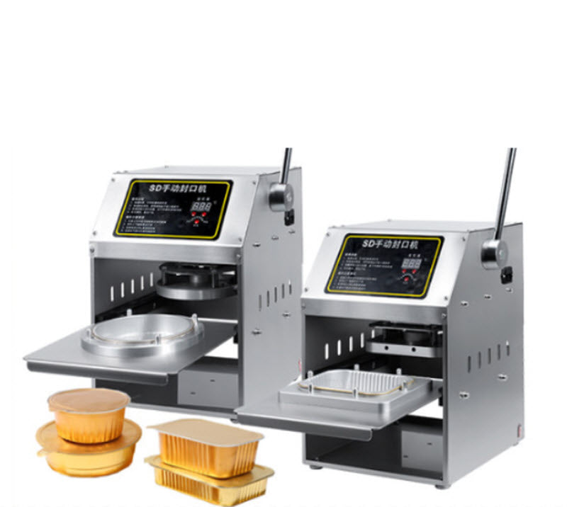 เครื่องปิดผนึกอลูมิเนียมฟอยล์ สำหรับบรรจุอาหารกล่องอัลลอยด์ ขนาดพกพา ใช้งานเชิงพาณิชย์