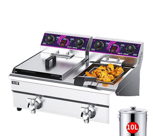 หม้อทอดไฟฟ้าสองถัง ขนาดใหญ่ ใช้งานเชิงพาณิชย์ รุ่นพิเศษ เหมาะสำหรับร้านอาหาร