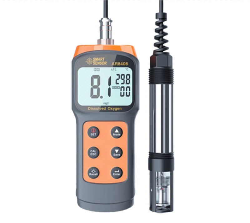 เครื่องวัดออกซิเจนละลาย AR8406 แบบพกพา สำหรับตรวจสอบคุณภาพน้ำในบ่อปลา