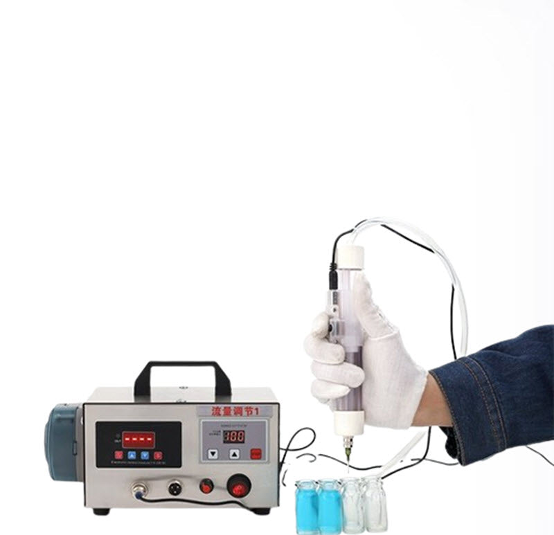 เครื่องบรรจุของเหลวขนาดเล็กแบบพกพา รุ่นอัตโนมัติ สำหรับขวดน้ำมันหอมระเหย น้ำหอม 100ml